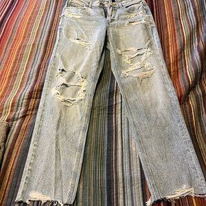 American Eagle distressed mom jeans